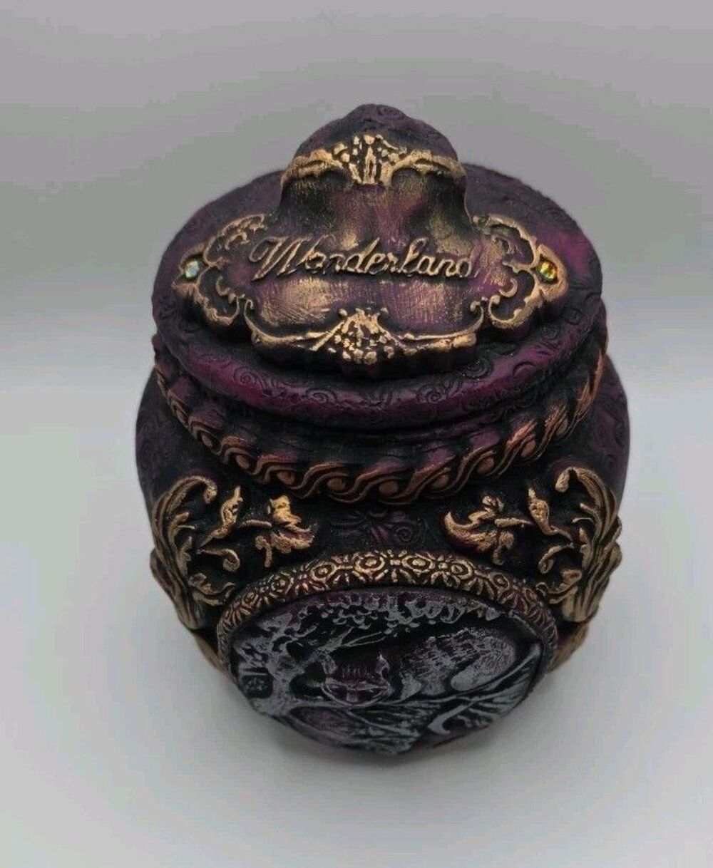 Cheshire Cat Apothecary Jar Alice In Wonderland Jar Art Handmade - Picture 3 of 11